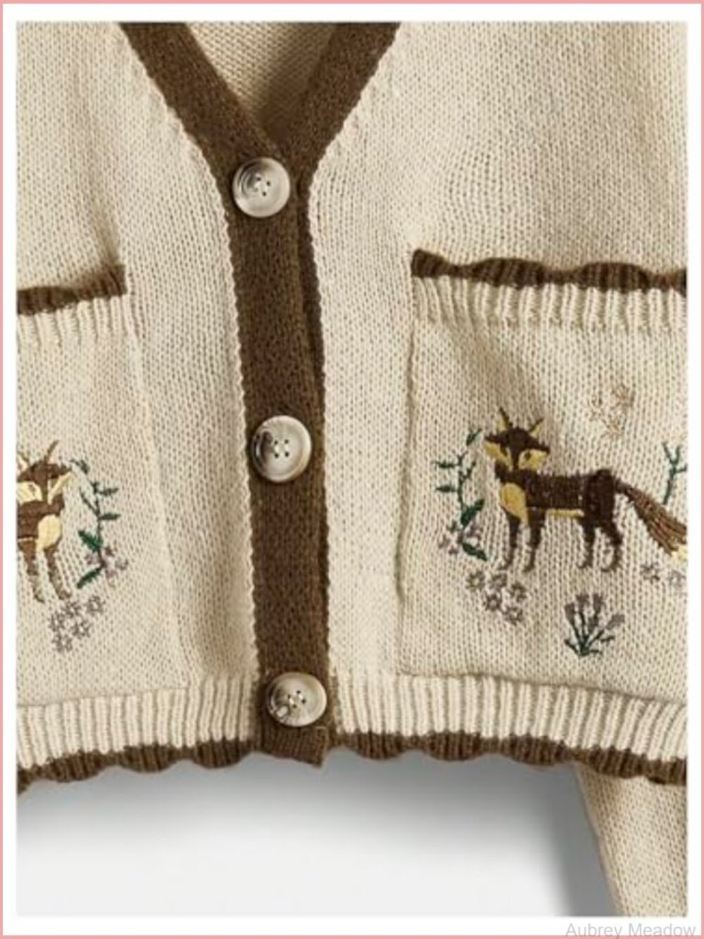 Cropped Floral Cardigan Cottagecore Embroidered Open Front Boho Sweater Fall - Picture 4 of 5